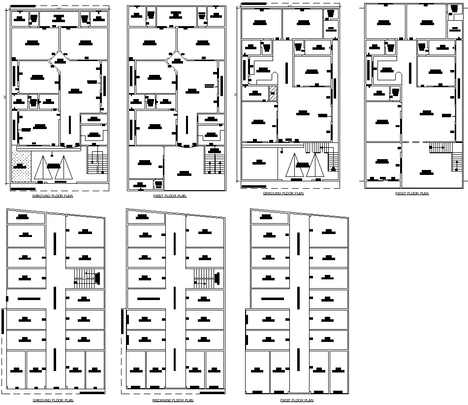 40ftx70ft House Layout with Shop Space in AutoCAD DWG File