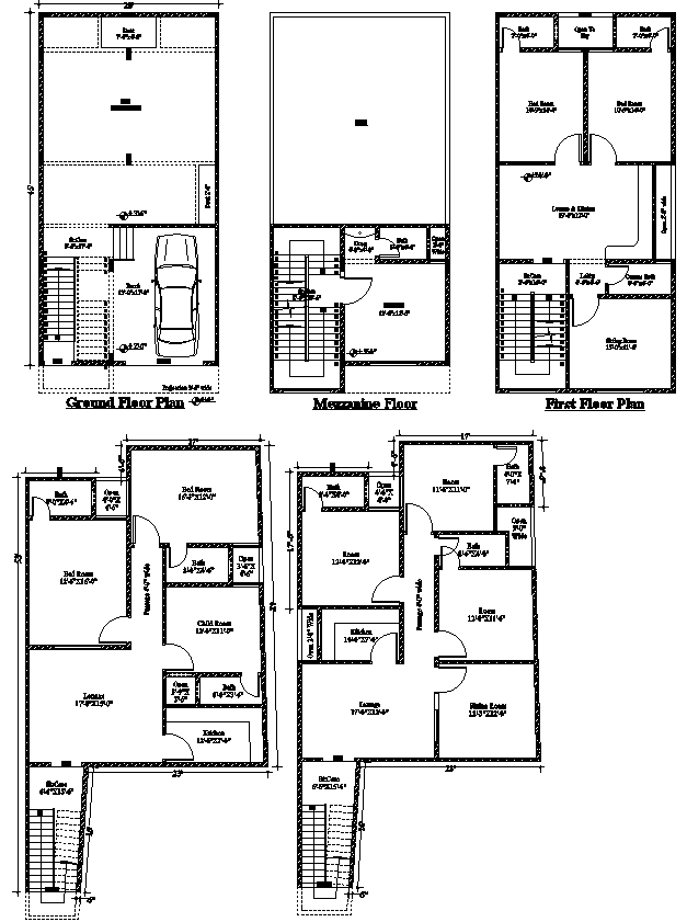Residential Home Floor Design and Layout in DWG Format