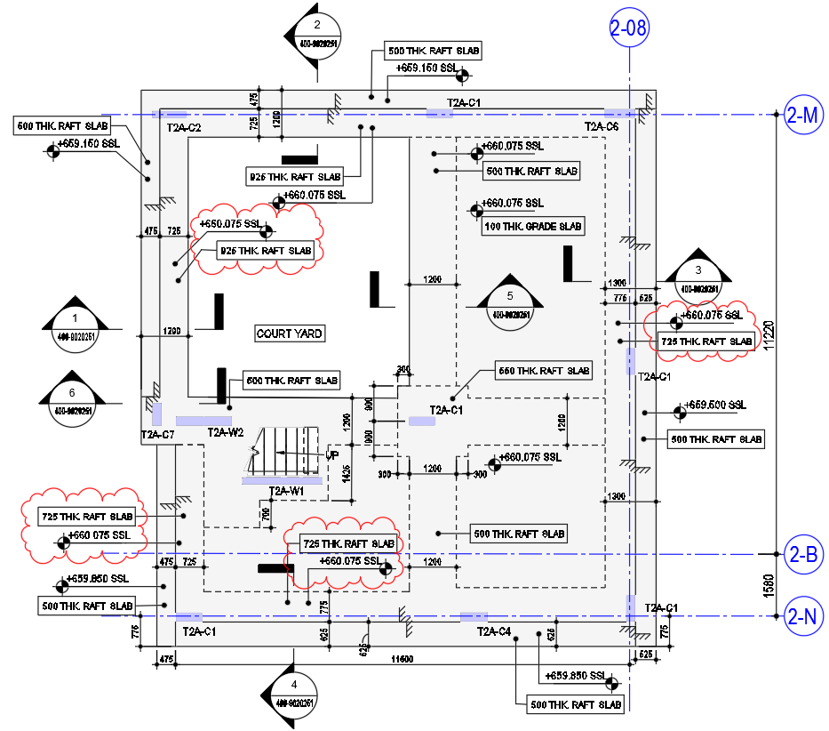 Residential House Raft Slab Construction Details DWG