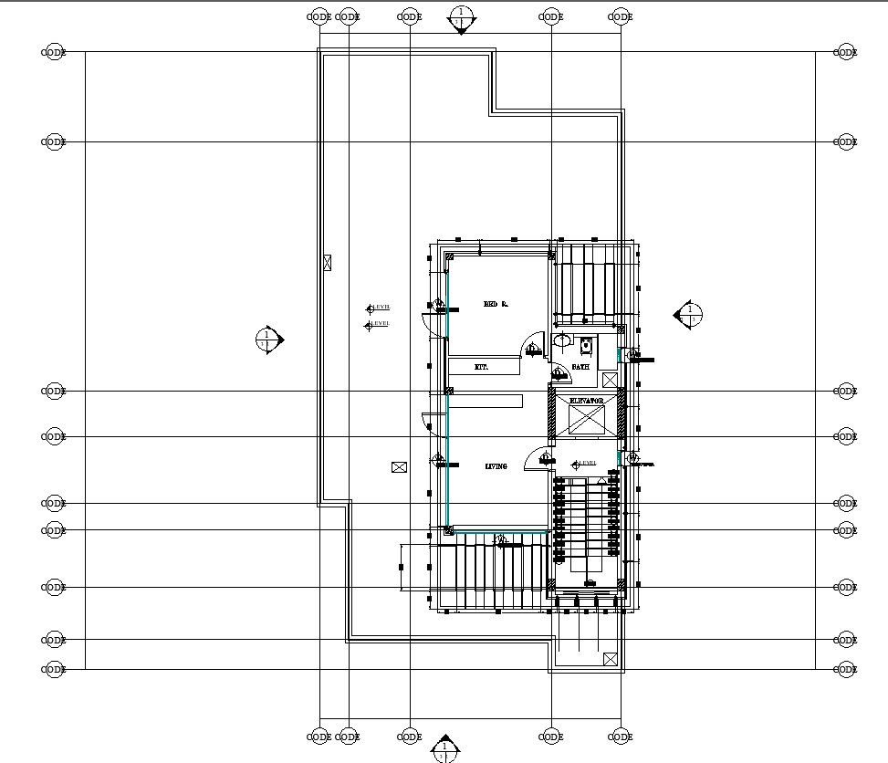 Roof Floor Plan for House Architecture in AutoCAD File