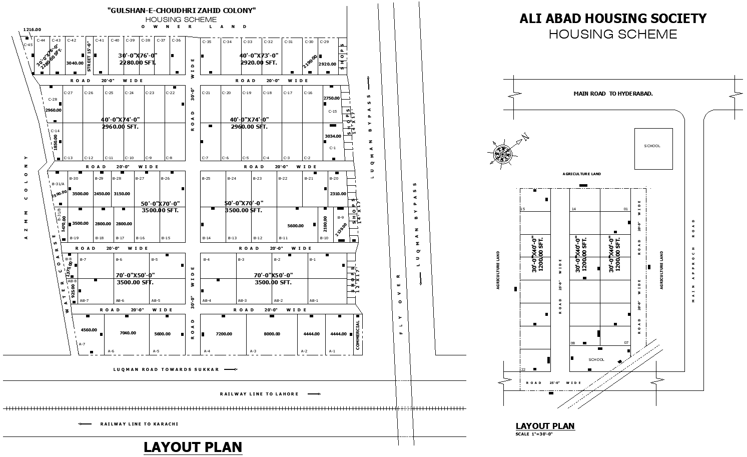 Residential Plot Layout with Road & Railway DWG | Cadbull