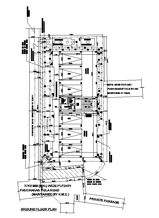 Residential building floor plan cad drawing is given in this cad file. Download this cad file now.