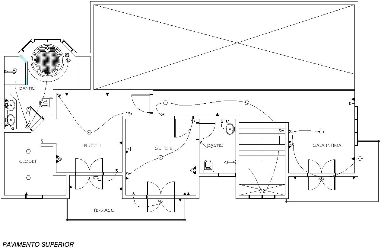 Residential house first floor cozy room design AutoCAD file, cad drawing, dwg format.