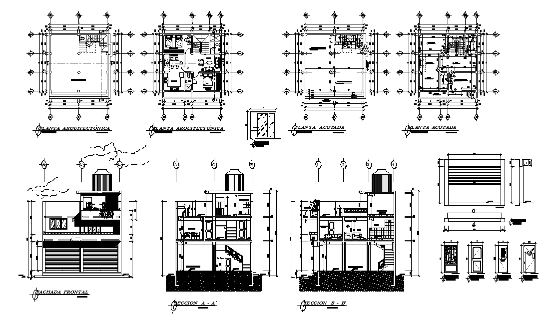 Residential plan cum commercial plan is given in this 2D Autocad DWG drawing file. Download the 2D Autocad DWG drawing file.
