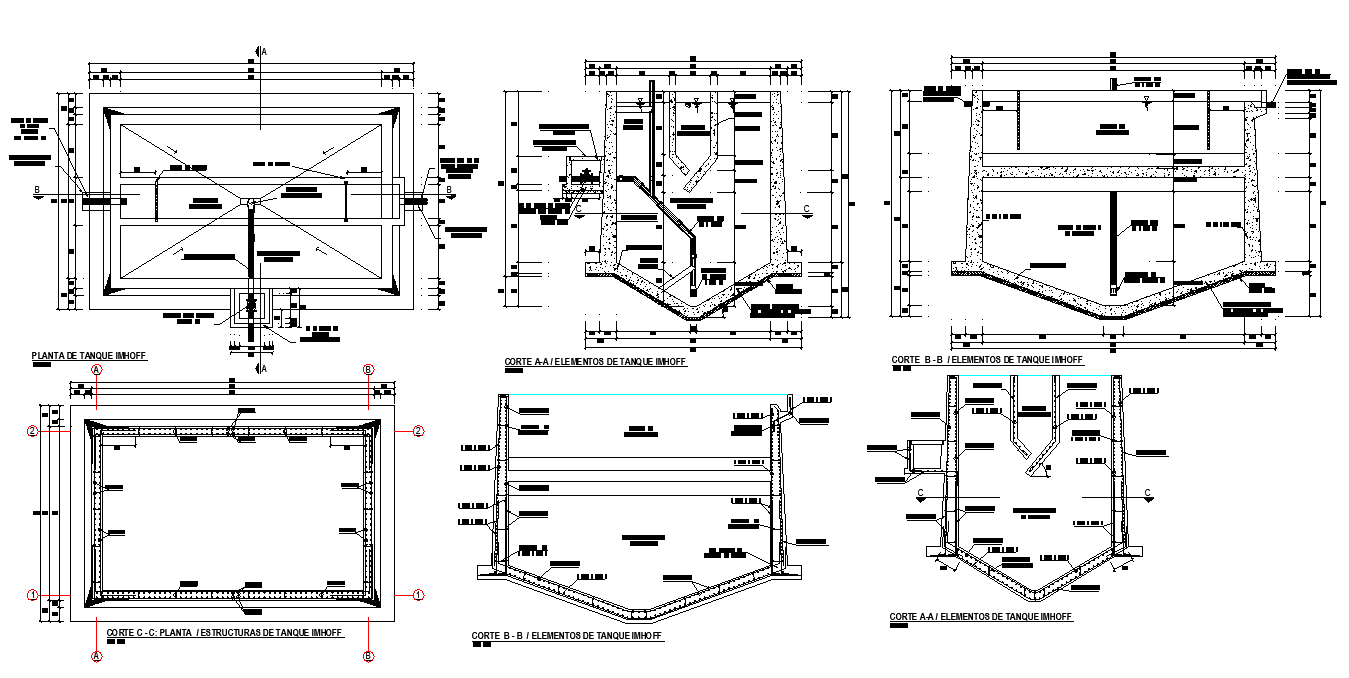 Residual water treatment plant detail dwg file