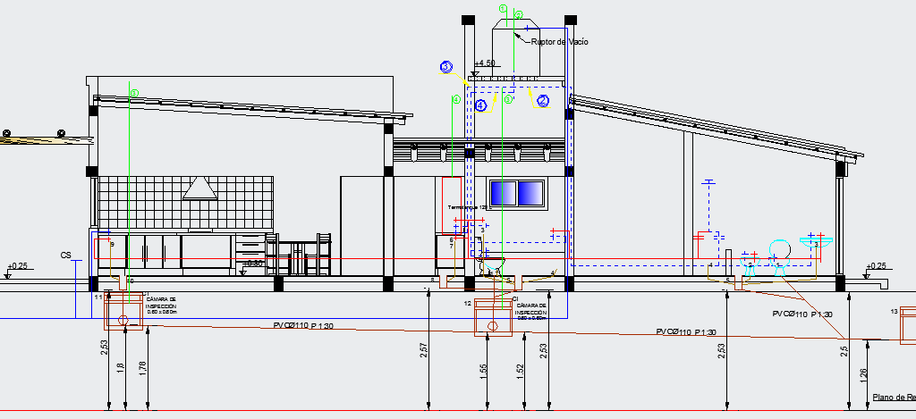 Resort Elevation and Section Plan dwg file