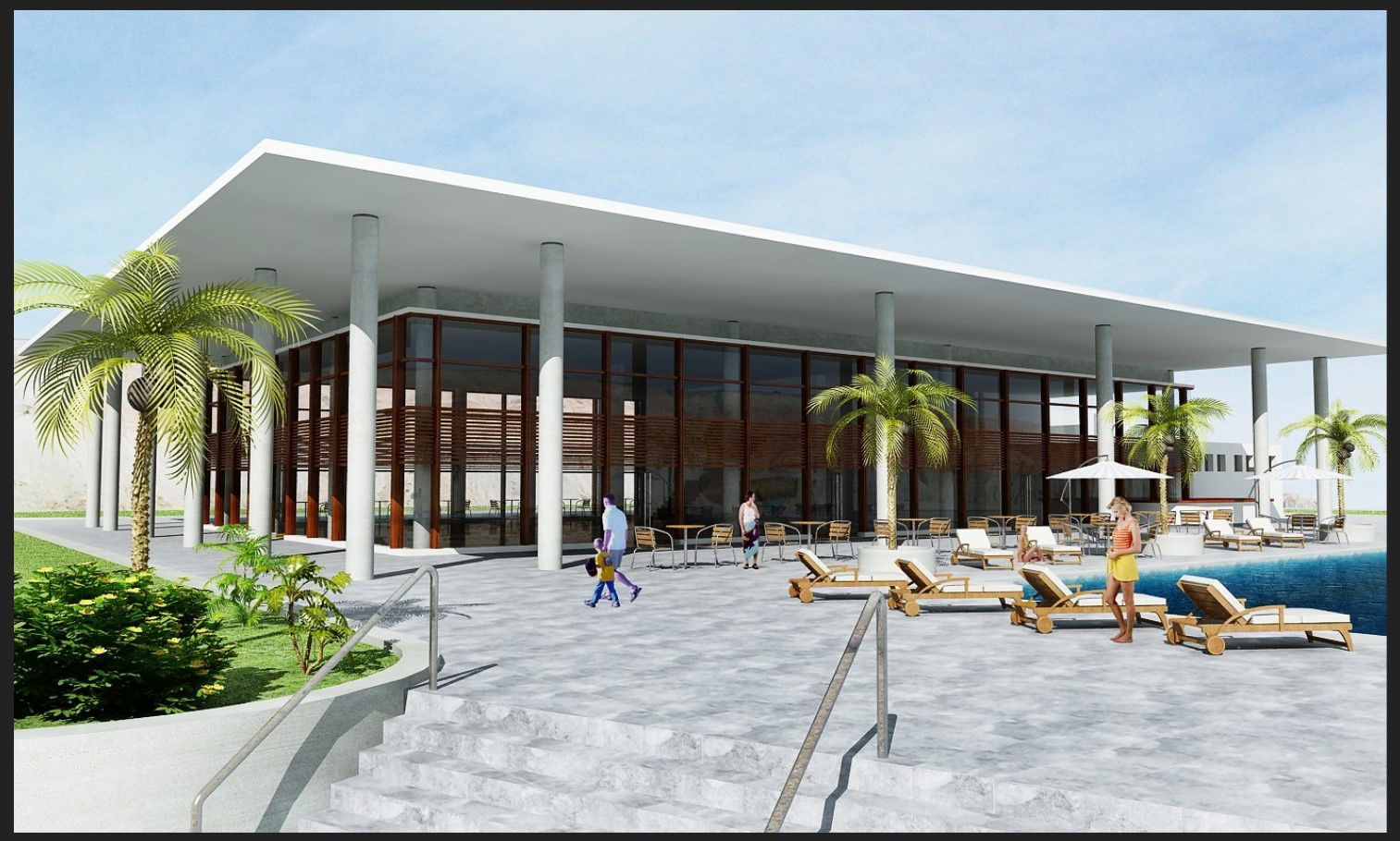 Resort building structure detail layout photoshop file