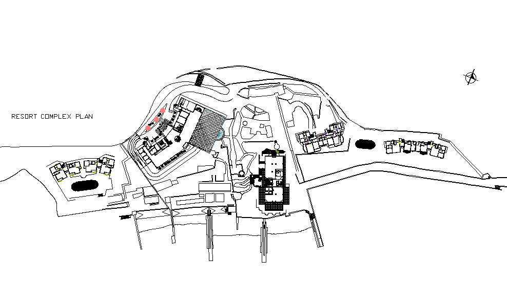 Resort complex plan dwg file