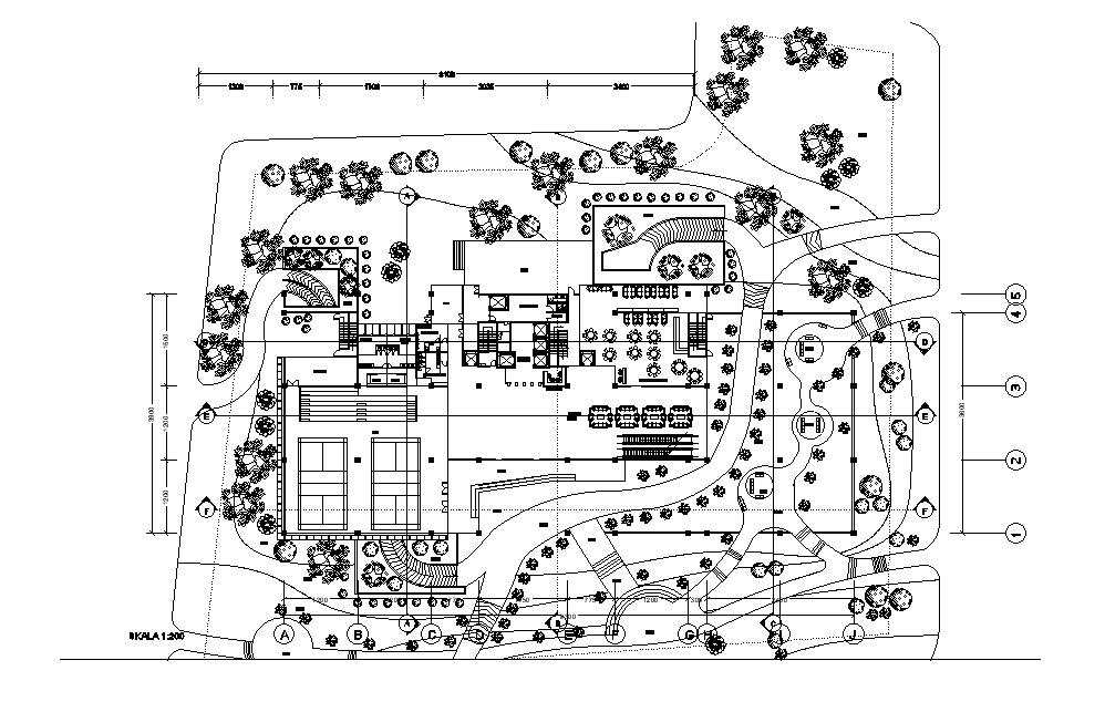 Resort Ground Floor Layout Plan AutoCAD Drawing Download DWG File