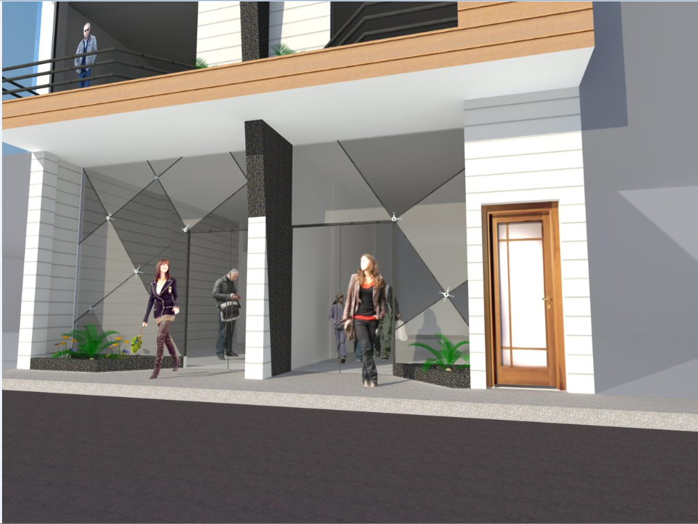 Restaurant entrance detail elevation dwg file