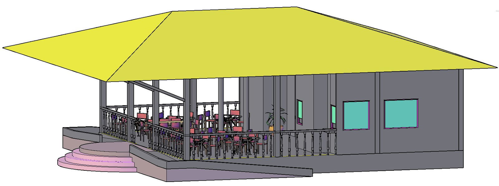 High-Quality 3D Restaurant SketchUp Model Design in SKP Format