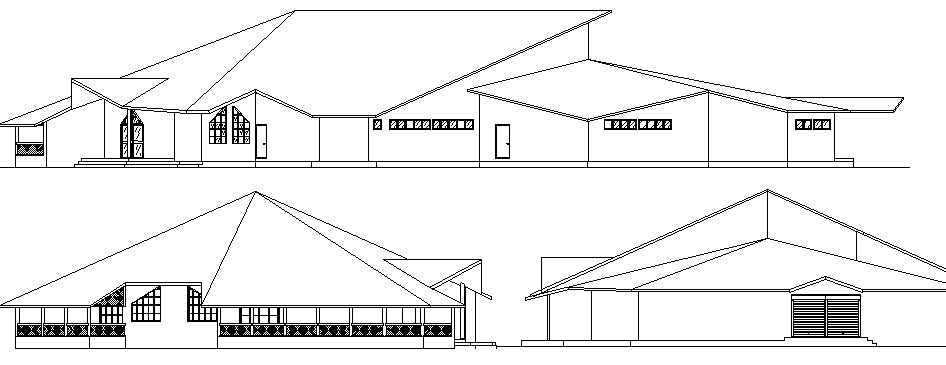 Restaurant Design Elevation and Section Details dwg file