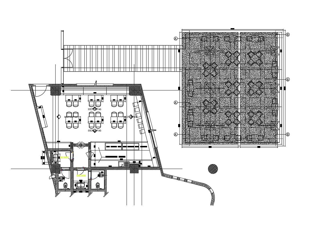 Restaurant Layout Plan DWG File