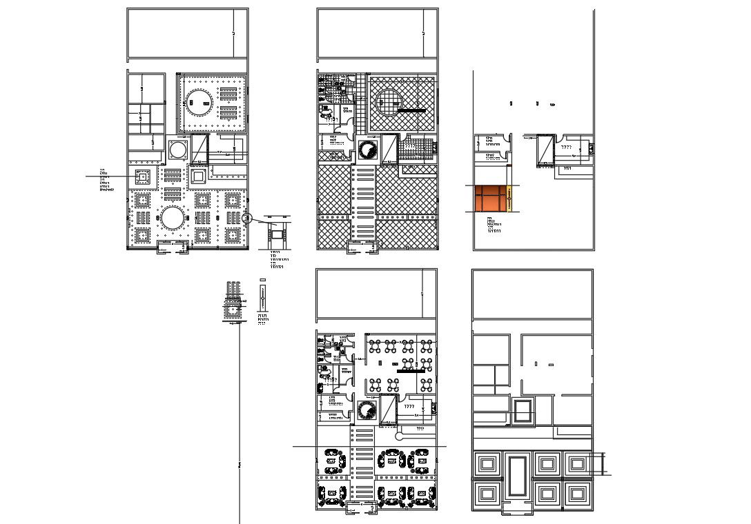 Restaurant Layout Plan With DWG File