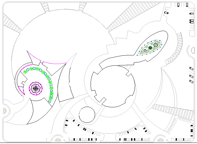Restaurant architecture plan with Parking area