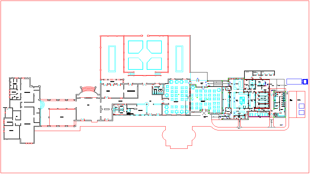 Restaurant drawing with banquette