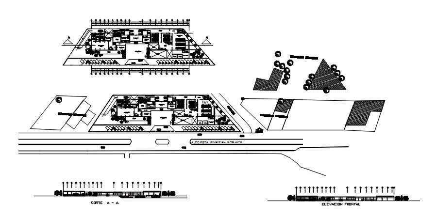 Restaurant plan with detail dimension in dwg file
