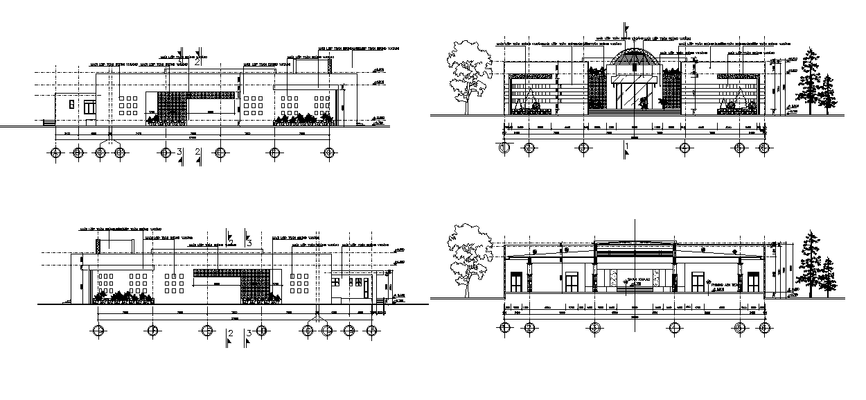 Restaurant Building Sectional Elevation Drawing Download DWG File