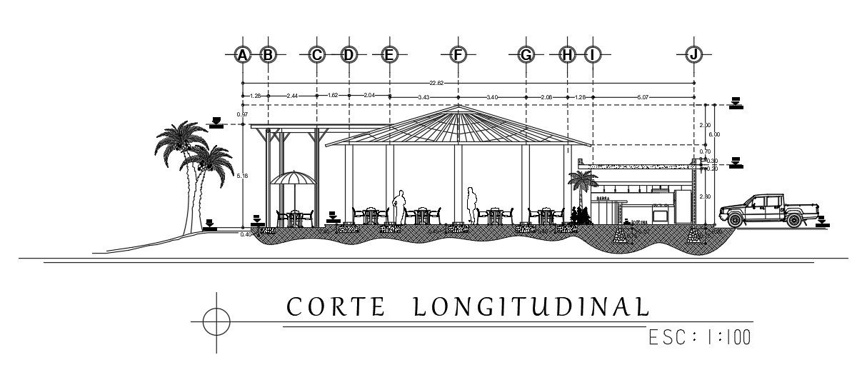 Restaurant CAD Section Drawing Download DWG File
