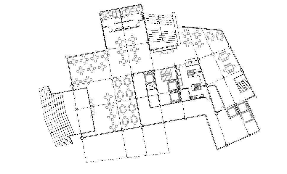 Restaurant Layout Plan AutoCAD Drawing Free Download DWG File