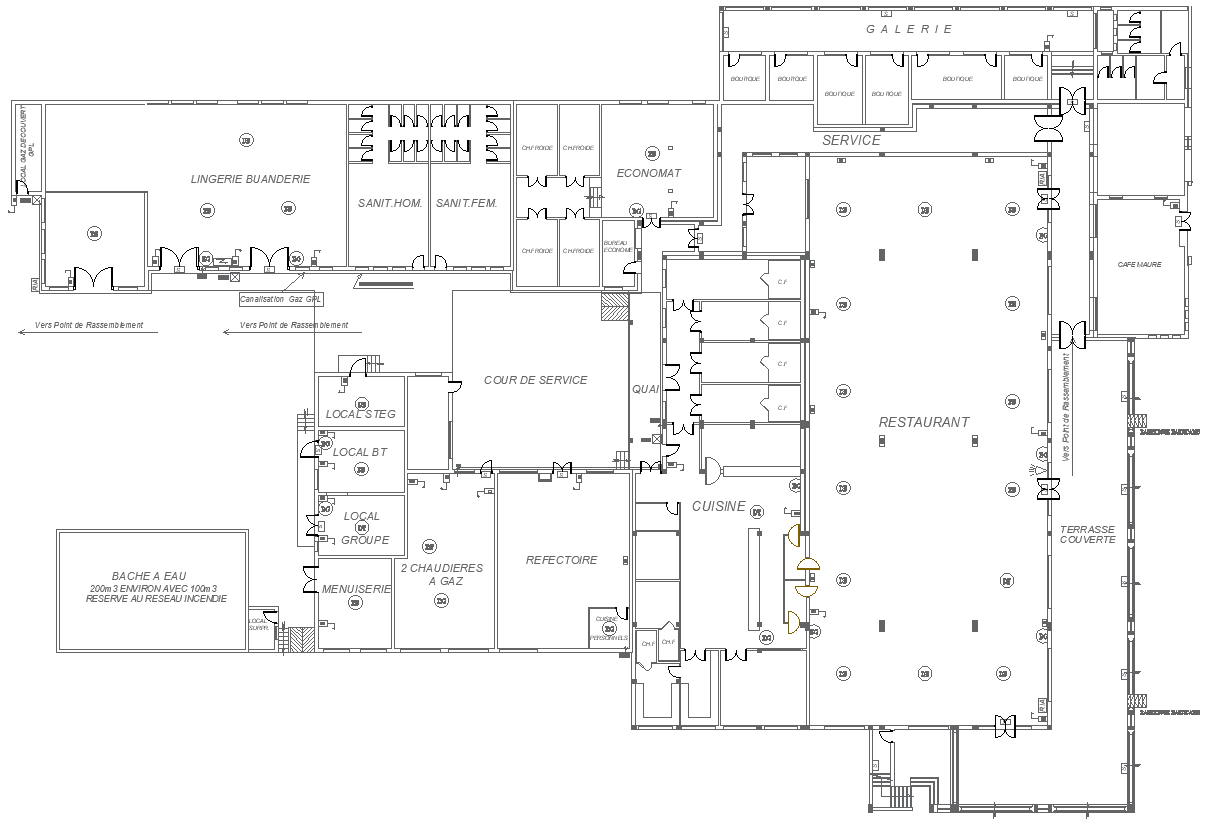 Restaurant Layout Plan Design with Floor Plan Details AutoCAD DWG