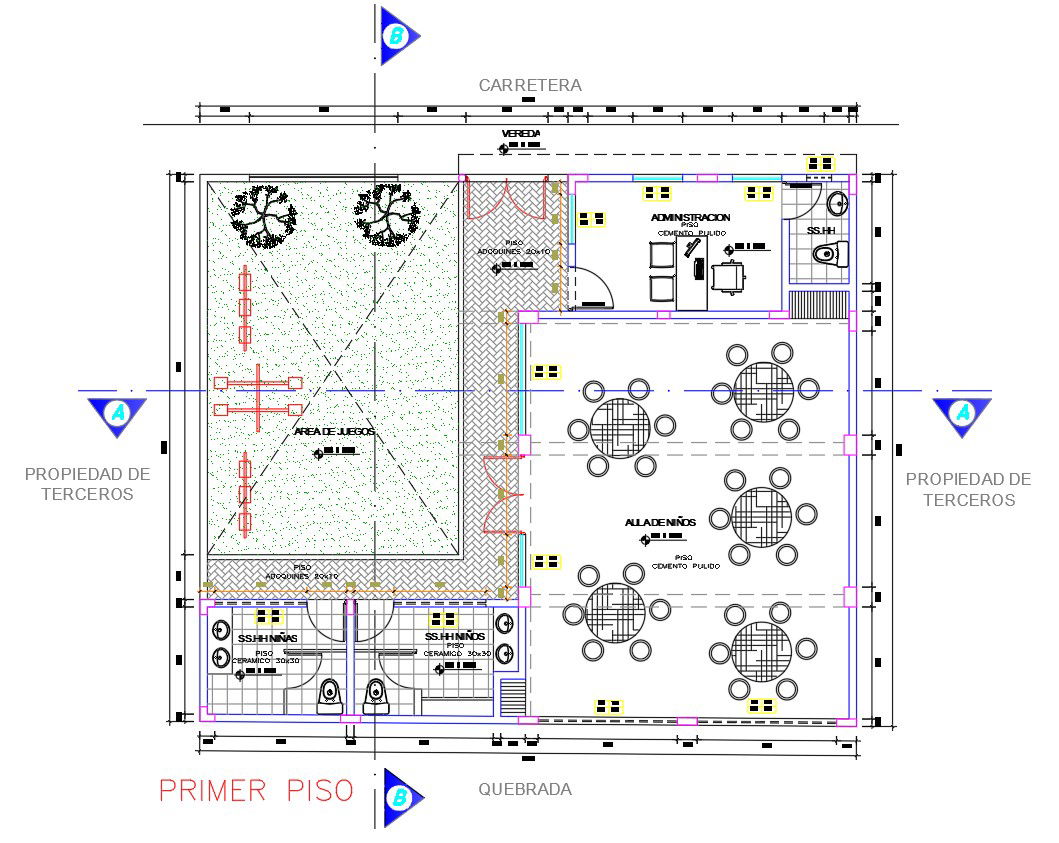 Restaurant Layout Plan Drawing Download DWG File