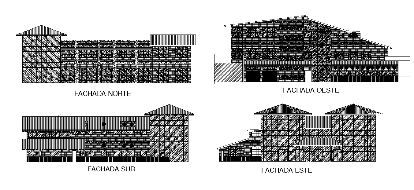 Restaurant Project Building Elevation Design Download DWG File