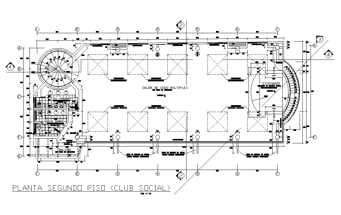 Restaurant Second Floor Plan Drawing Download DWG File