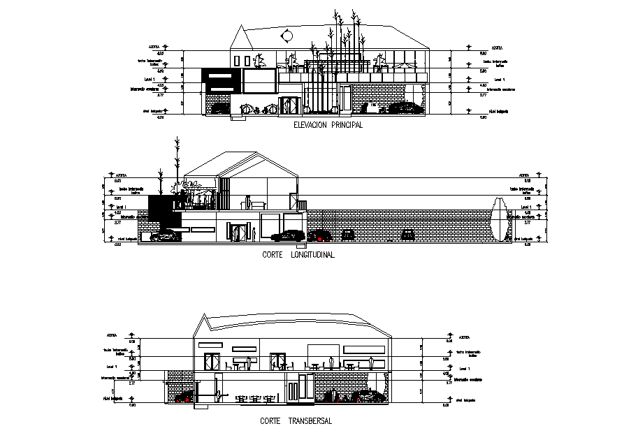 Restaurant Sectional Elevation Design Download DWG File