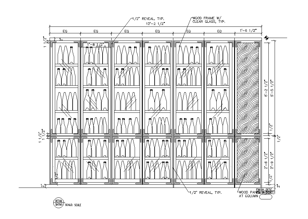 AutoCAD Model of Restaurant Bar Shelve Furniture Layout
