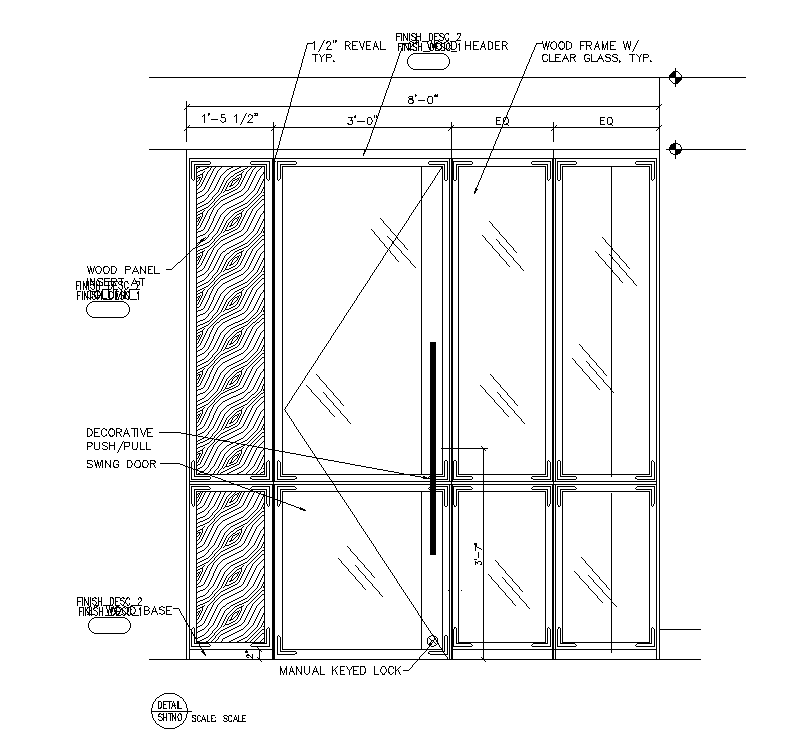 Detailed 2D AutoCAD Drawing of Restaurant Keyed Lock