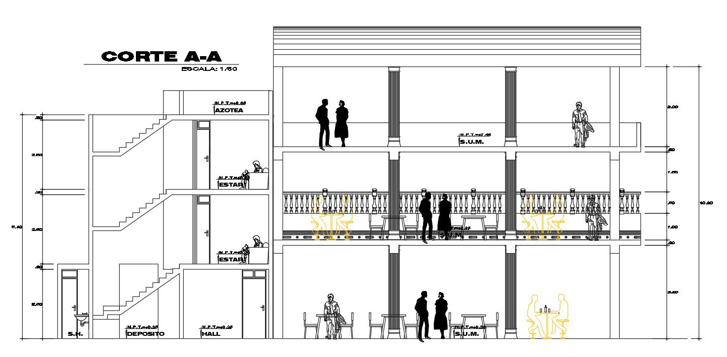 Restaurant section drawing separated in this file | Download 2d autocad drawing file.