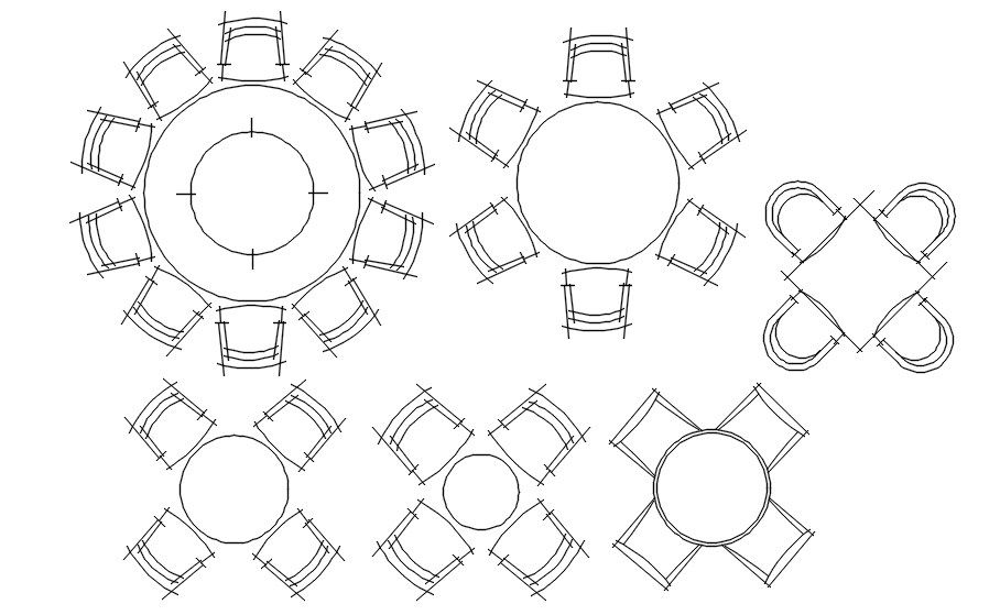 Restaurant table 2D AutoCAD blocks, CAD file, dwg file