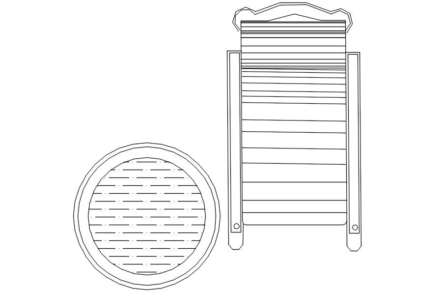 Rest chair with tea table design in AutoCAD 2D drawing, dwg file, CAD file