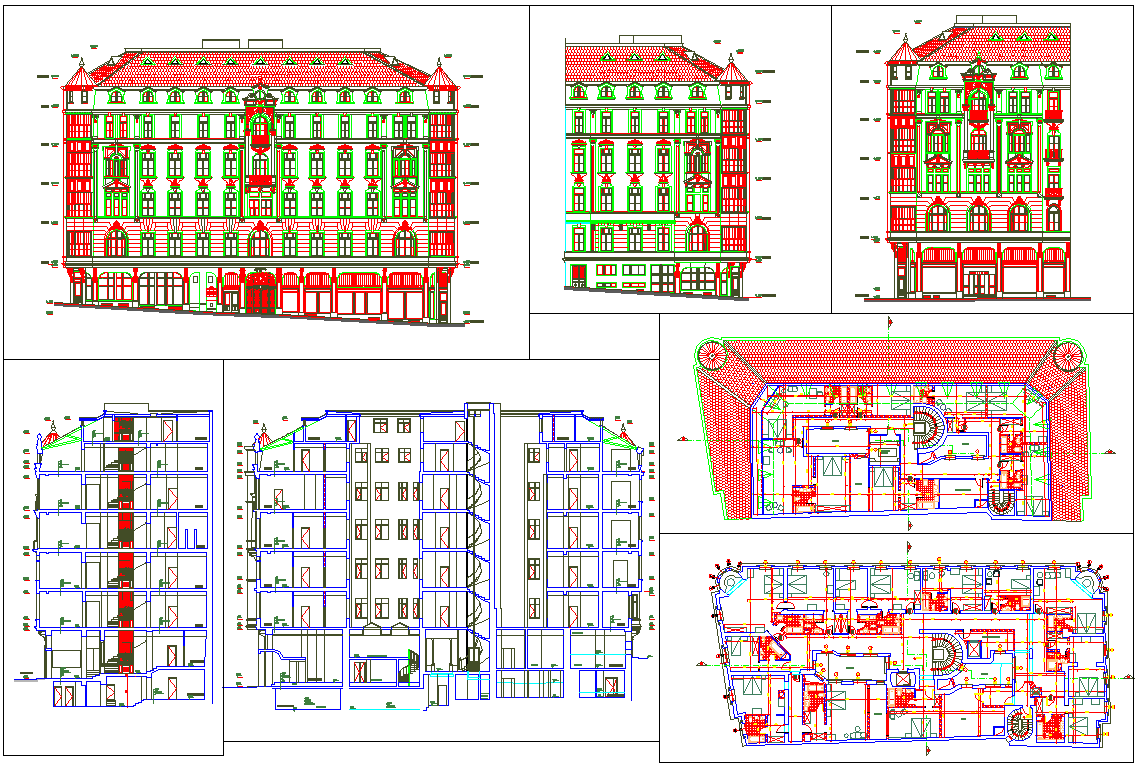 Restoration architecture and design in autocad dwg files