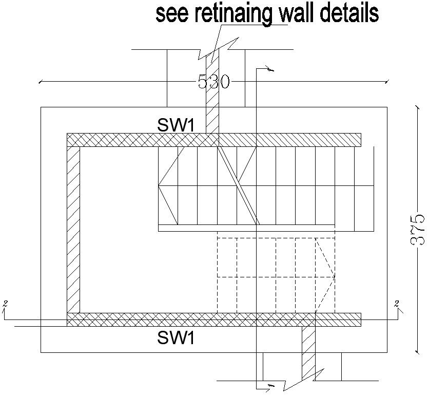 Retaining wall details in AutoCAD, dwg file.