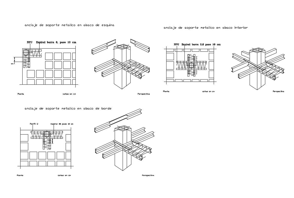 Reticulated concrete wall supportive slab cad construction details dwg file