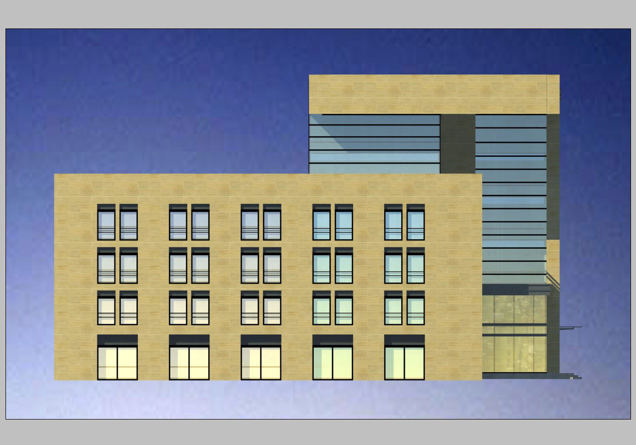 Multi-Level Commercial 3D Complex Right-Side Elevation DWG Files