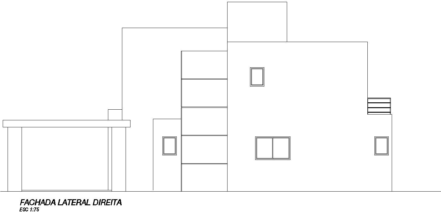 Right Side Façade elevation of a house.