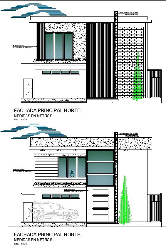 Right and Left Elevation of house.