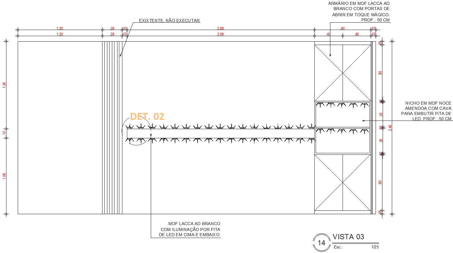Right side elevation of living room.