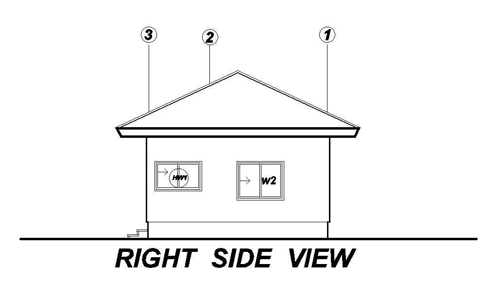 Right side elevation view of 11x6m house plan is given in this Autocad drawing file. Download now.