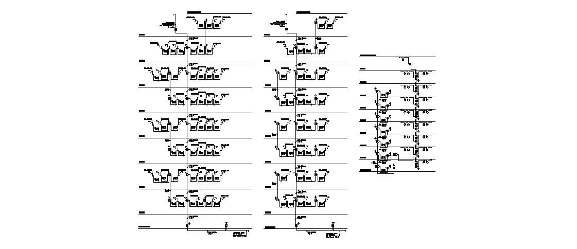Riser diagram details of electric installation of house dwg file