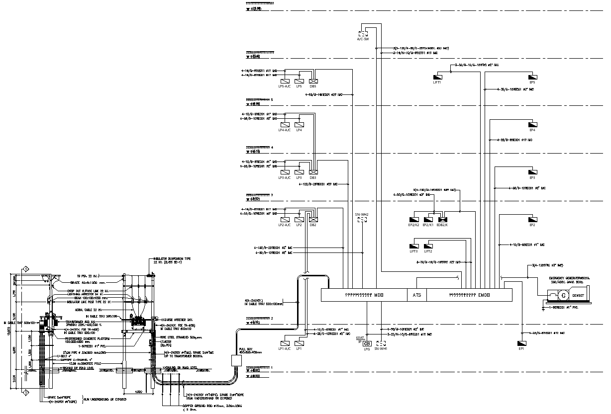 Riser Diagram For Electrical Drawing DWG AutoCAD file