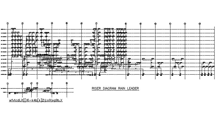 Riser diagram Rain leaderTypical section details AutoCAD DWG drawing file is given.