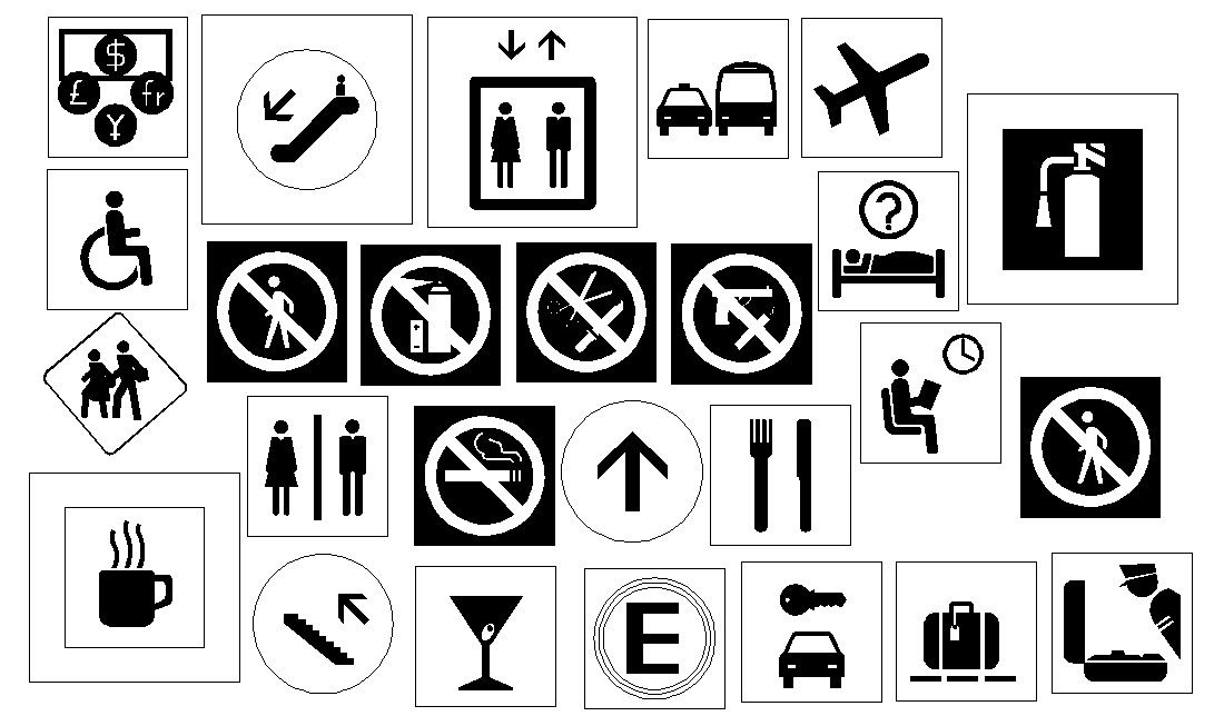 Road And Traffic Sign Symbol CAD Blocks