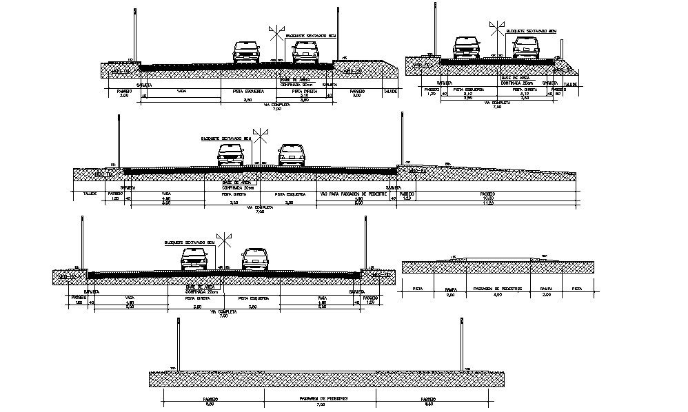 Road Pavement Design AutoCAD drawing Details