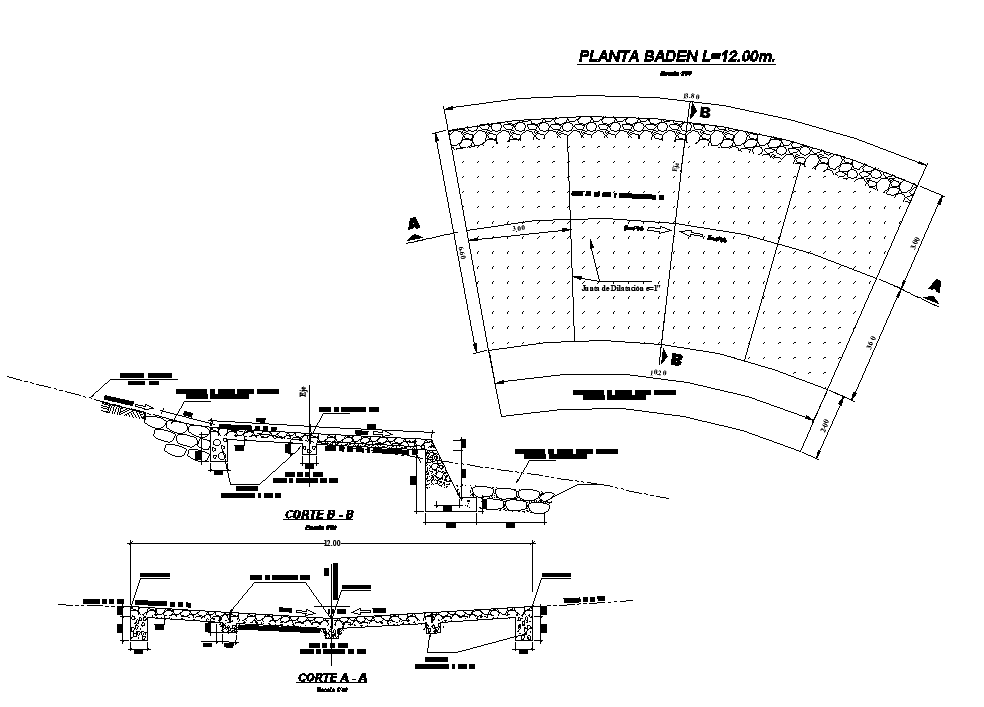 Road cross section structure detail elevation layout autocad file