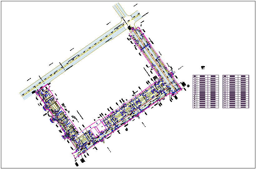 Road design with northing and easting calculation dwg file