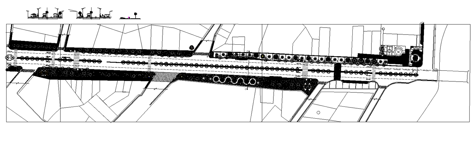 Road pavement detail elevation 2d view layout file